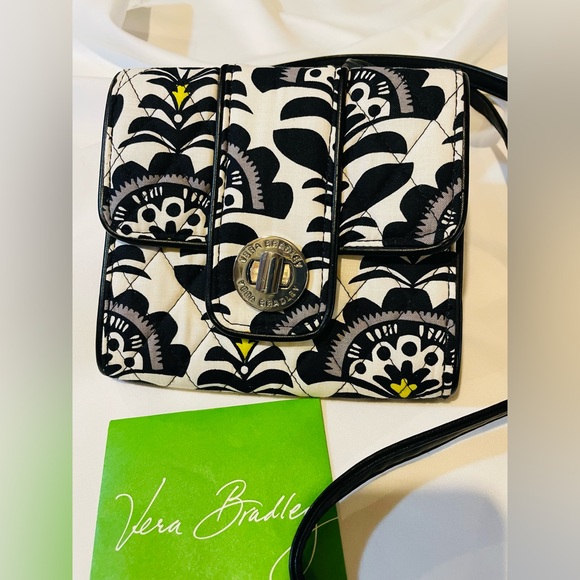 Vera Bradley Handbags - Vera Bradley Crossbody Purse black-and-white turnlock closure New no tags